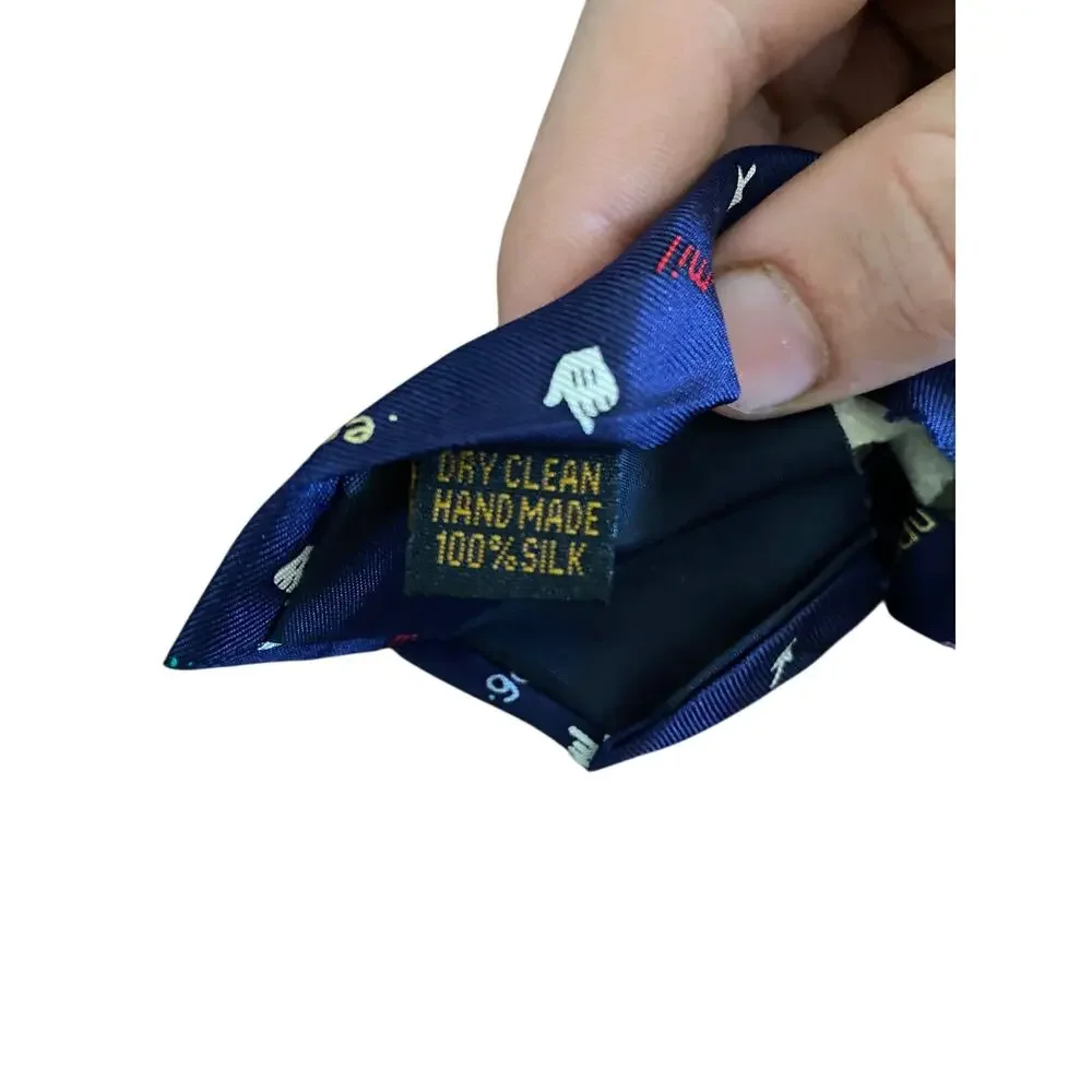 Alynn Neckwear Name That‎ Domain Silk Novelty Internet Tie Navy